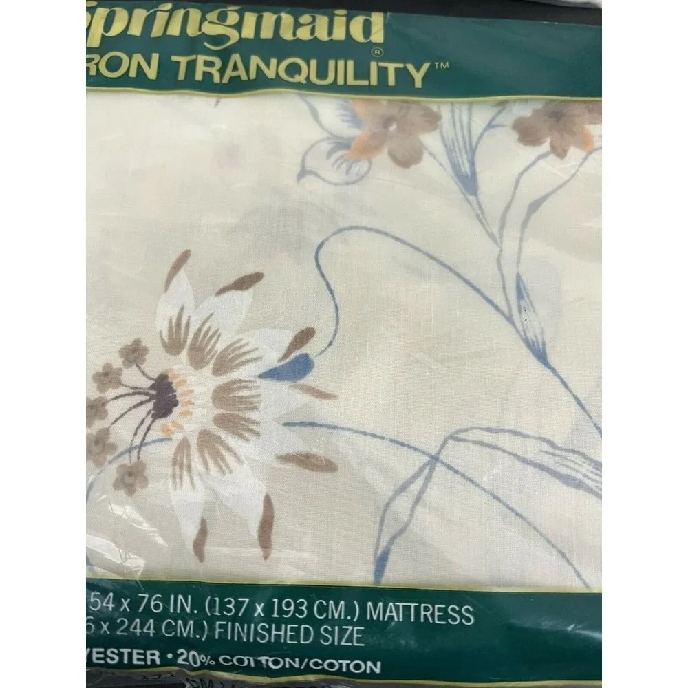 Vintage Springmaid No-Iron Tranquility Genie Double Fitted & Flat Sheets NWT NOS